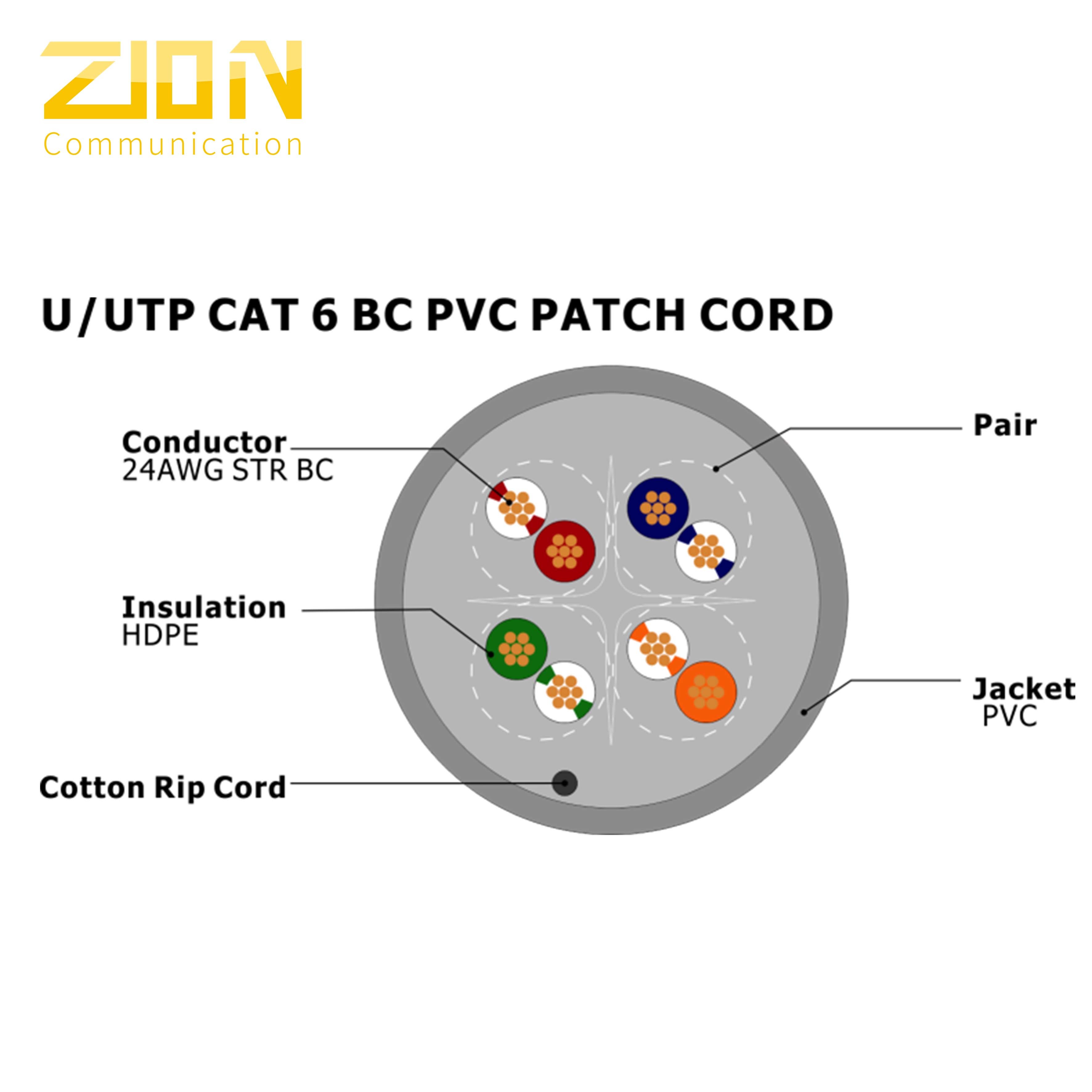 u utp bc pvc cat 6 utp yama kablosu cctv kamera kablosu rohs uyumlu