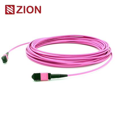 12 Fibers MPO Female To MPO Female OM4 3.0mm LSZH MPO Patch Cord Custom Meters