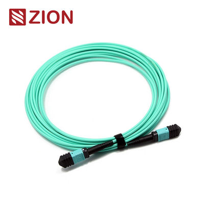 12 Fibers MPO Female To MPO Female OM3 3.0mm LSZH MPO Patch Cord Custom Meters