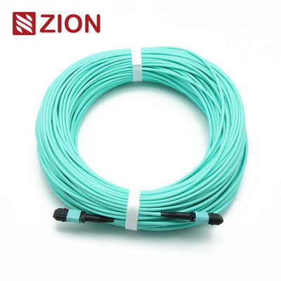 OM3 3.0mm LSZH MPO Fiber Patch Cord MPO Female To MPO Female 24 Fibers