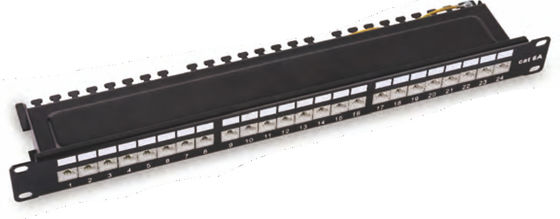 24 Ports Fully Shielded Patch Panel for Rack Mount Data Center with Cat5e/Cat6/Cat6A Compatibility
