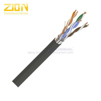 Solid 0.50mm Copper Conductor Outdoor PE Jacket CPR Certified CAT5E Ethernet F/UTP Network Cable