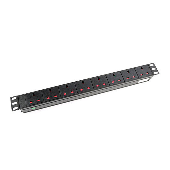 1U Thickness 8 Way Cabinet PDU Power Distribution Unit with 250V 13A UK Socket