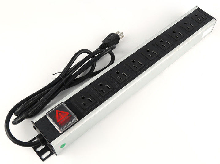 1.5U Thickness 9 Way Output Cabinet PDU Power Distribution Unit with 125V 15A UL Rating