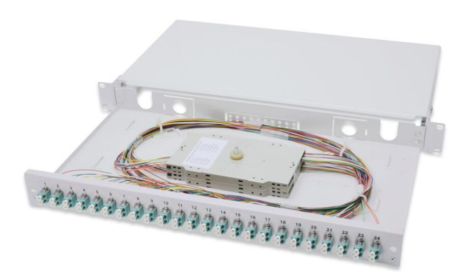 1U 19inch Full Loaded Slide Drawer Rack Mount Patch Panel in CRS Cold Rolled Steel for Fiber Optic Management