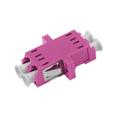 LC OM4 DX Welding Symmetry-type Fiber Optic Adapter with Flange and ≤ 0.2dB Alternating Loss