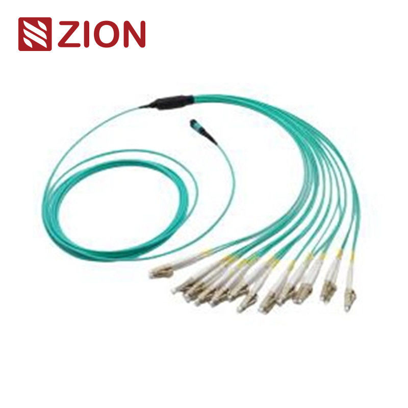 8F MTP OM3 Fiber Optic MTP-LC 2.0mm Straight Harness Cable for High-Density Data Center Applications