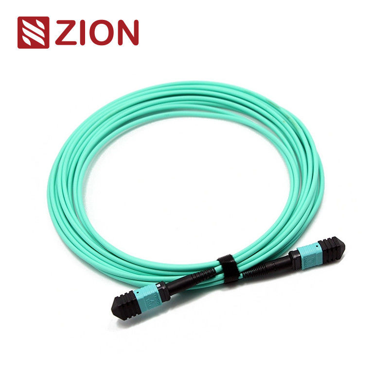 12 Fibers MPO Female To MPO Female OM3 3.0mm LSZH MPO Patch Cord Custom Meters