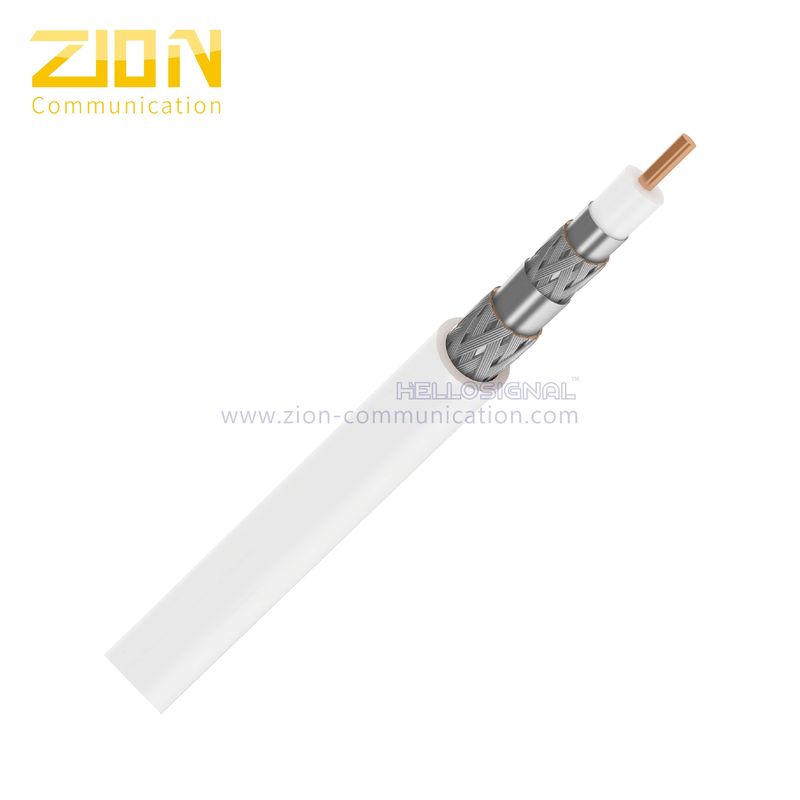 14 AWG CCS Conductor RG11 Quad Shield Coaxial Cable with CMR Rated PVC Jacket for CATV