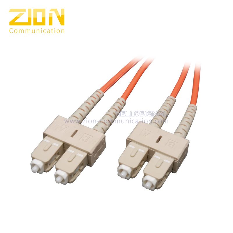 SC to SC Duplex Multimode Fiber Optic Patch Cord with 62.5/125 um Core and PVC Jacket